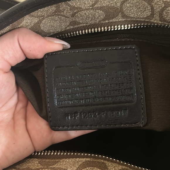 Authentic Coach F18917 Peyton Signature Logo Heritage Handbag Tote Brown Vtg Y2K - Picture 11 of 11